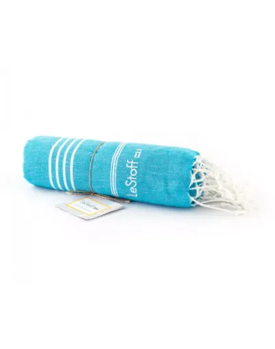 Picture of Organic cotton hammam towel 95x180cm - aqua - LeStoff