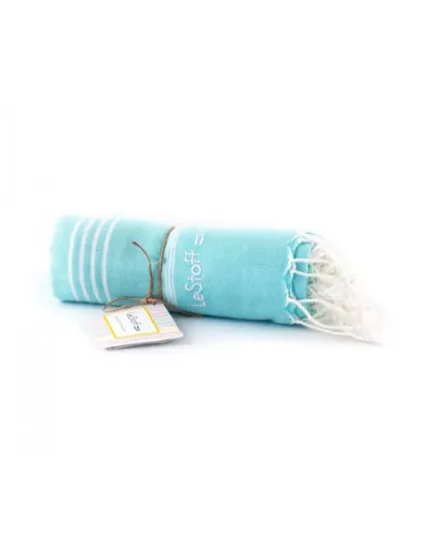 Picture of Organic cotton hammam towel 95x180cm - aqua blue - LeStoff