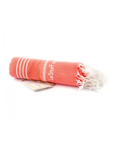 Picture of Organic cotton hammam towel 95x180cm - coral - LeStoff