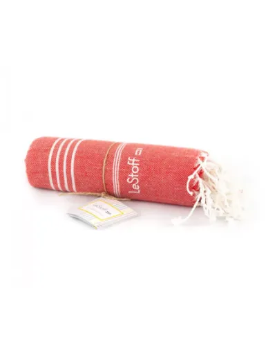 Picture of Organic cotton hammam towel 95x180cm - red - LeStoff