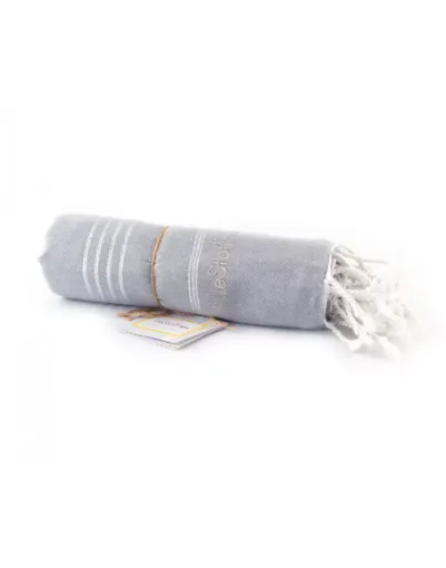 Picture of Organic cotton hammam towel 95x180cm - silver grey - LeStoff