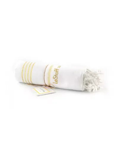 Picture of Organic cotton hammam towel 95x180cm - golden white - LeStoff