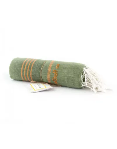 Picture of Organic cotton hammam towel 95x180cm - olive orange - LeStoff