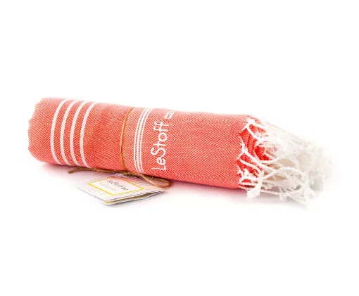 Picture of Organic cotton hammam towel XXL 200x200cm - coral - LeStoff