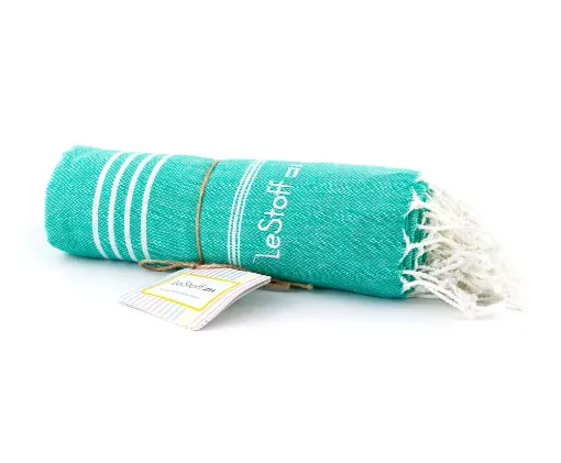 Picture of Organic cotton hammam towel XXL 200x200cm - turquoise - LeStoff