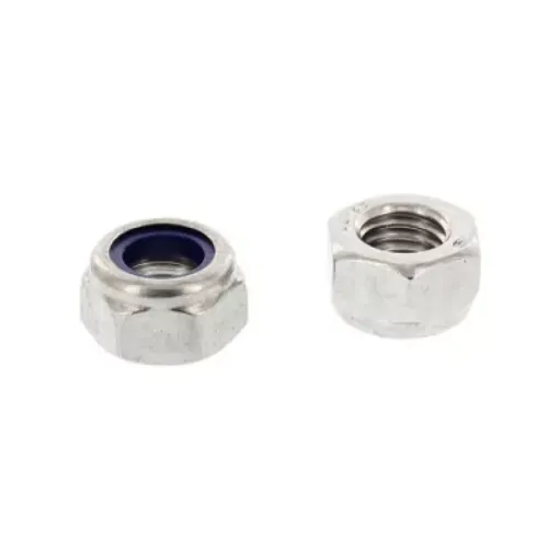 Picture of Lock nut self locking DIN 985 A4 UNC # 10 - 24 - box of 4 - inox A4 - Balearic Fasteners