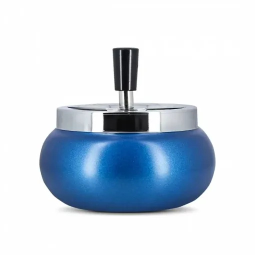 Picture of Blue metal ball push ashtray - Smoking