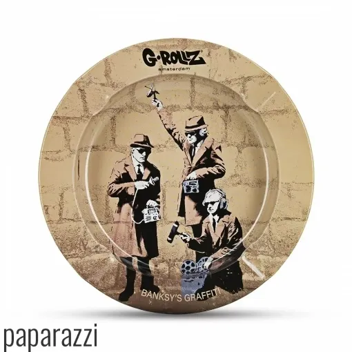 Picture of Round metal ashtray banksy graffiti paparazzi - G - rollz