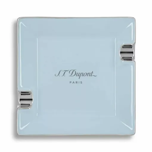 Picture of Cigar ashtray st dupont pastel blue and chrome - S.T. Dupont