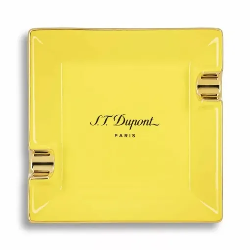 Picture of Cigar ashtray st dupont yellow and gold - S.T. Dupont