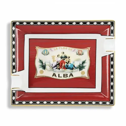 Picture of Cigar ashtray elie blue flor de alba red - Elie Bleu