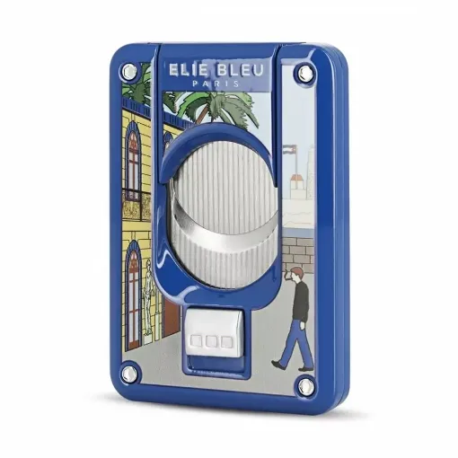 Picture of Elie blue double blade cigar cutter casa cubana blue - Elie Bleu