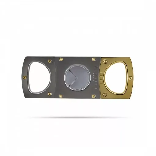 Picture of Cigar cutter elie blue steel and gold - Elie Bleu