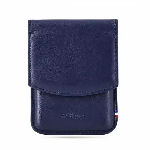 Picture of St dupont cigarillos case in blue leather - S.T. Dupont