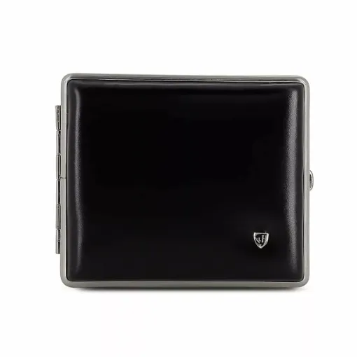 Picture of Cigarette case smooth leather black - Smoking