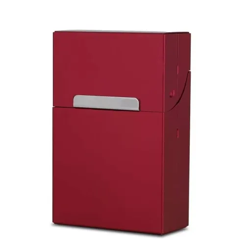 Picture of Red aluminum cigarette case - Smoking