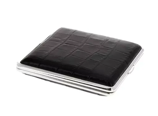 Picture of Croco - style leather cigarette case black - Smoking