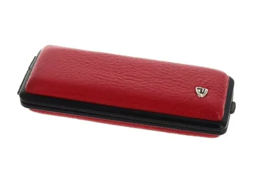 Picture of Red leather slim cigarette case - Smoking