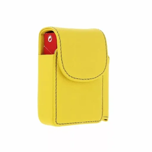 Picture of Yellow magnetic closure cigarette and lighter case - Smoking