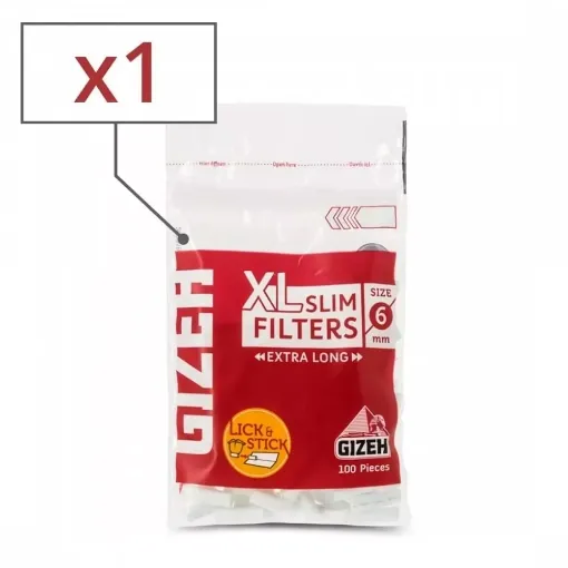 Picture of Gizeh slim filters 6 mm long x1 bag - Gizeh