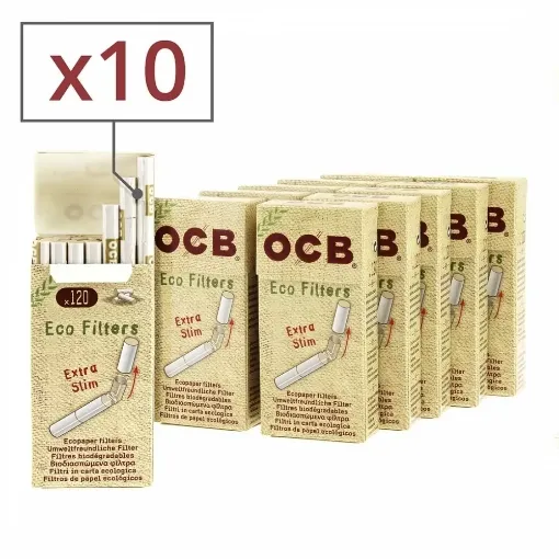 Picture of Extra slim organic hemp ocb filters in stick x10 - OCB