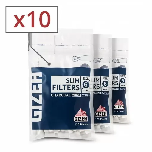 Picture of Gizeh charcoal slim filters x10 sachets - Gizeh