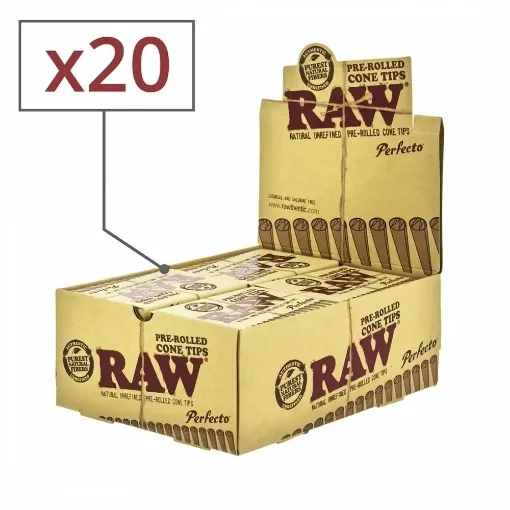 Picture of Filter cardboard raw cone pre - rolled x20 - RAW