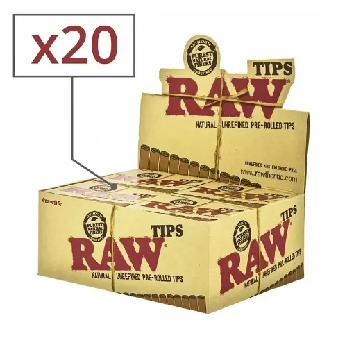 Picture of Pre - rolled raw cardboard filter x20 - RAW