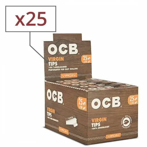 Picture of Perforated ocb virgin cardboard filters x25 - OCB