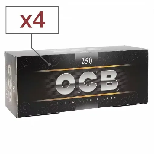 Picture of Box of 250 ocb tubes with filter x4 - OCB