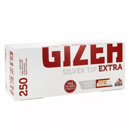 Picture of Box of 250 gizeh silver tip extra tubes - Gizeh