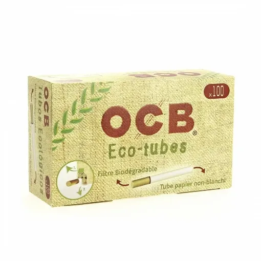 Picture of Box of 100 ocb organic hemp tubes with filter x1 - OCB