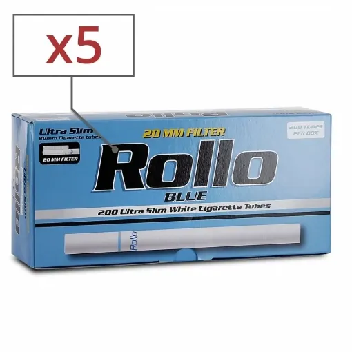 Picture of Box of 200 blue ultra slim tubes x5 - Rollo