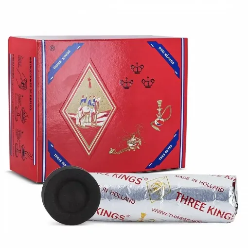 Picture of Three magi hookah charcoal x10 - Smoking