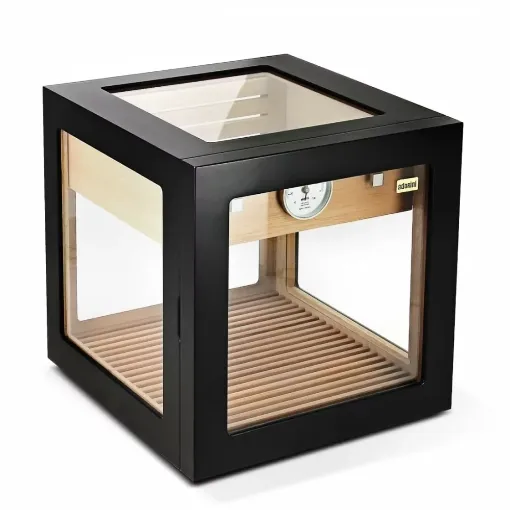 Picture of Adorini cube deluxe humidor black - Adorini