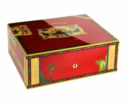 Picture of Cigar humidor elie bleu flor de alba red - Elie Bleu