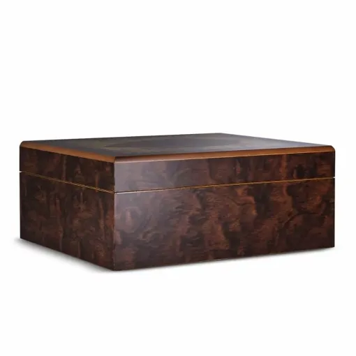 Picture of Cigar humidor with tobacco leaf decor - Smoking