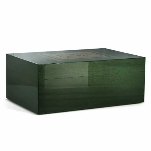 Picture of Arcadia cigar humidor green and gold cuban cigar - Smoking