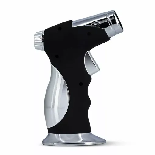 Picture of Torch lighter 4 flames black and chrome - Smoking