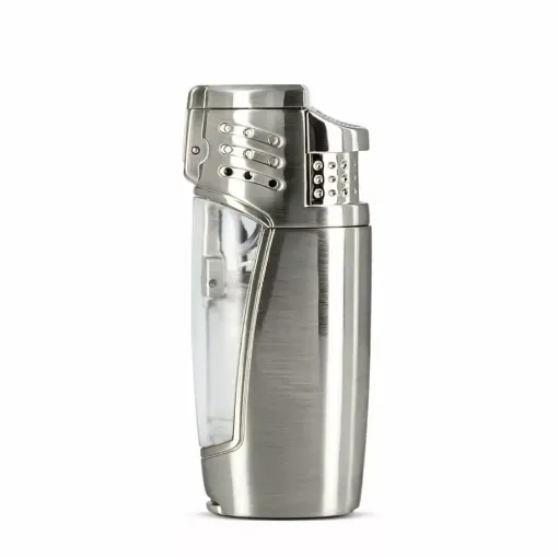 Picture of 3 flame lighter with chrome puncher - Smoking