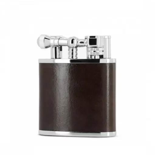 Picture of Table lighter peter charles paris brown leather - Peter Charles Paris