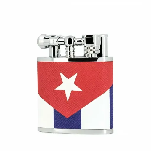 Picture of Table lighter peter charles paris leather cuban flag - Peter Charles Paris