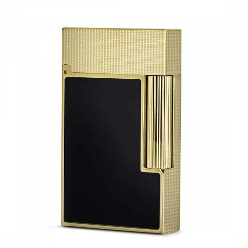 Picture of St dupont ligne 2 matte black and yellow gold lighter - S.T. Dupont