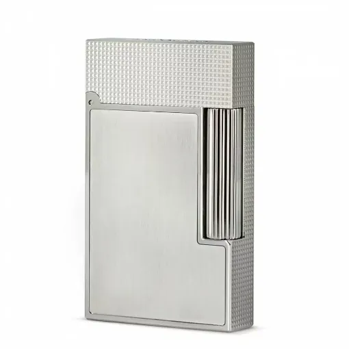 Picture of St dupont ligne 2 lighter brushed platinum microdiamond tip - S.T. Dupont