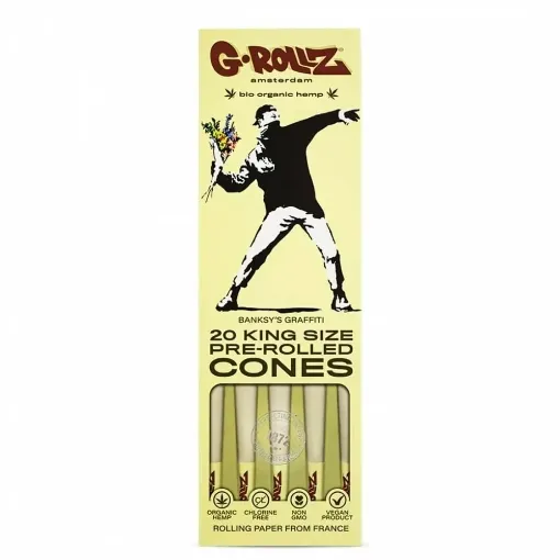 Picture of G - rollz king size organic hemp cones x20 - G - rollz