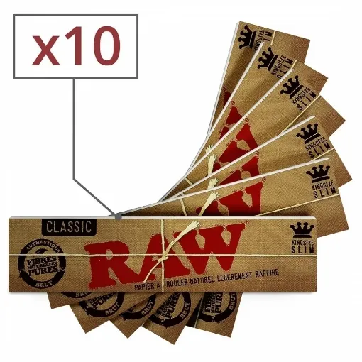 Picture of Raw slim rolling paper x10 - RAW