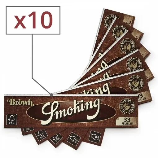 Picture of Smoking slim brown x10 rolling papers - Smoking