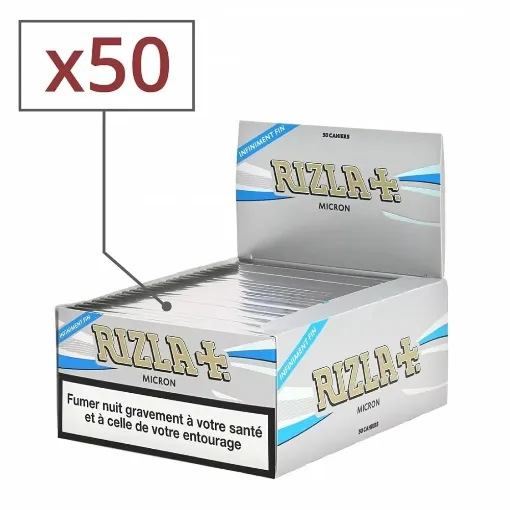 Picture of Rizla + micron slim rolling paper x50 - Rizla+