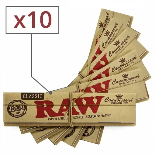 Picture of Raw slim rolling paper + tips x10