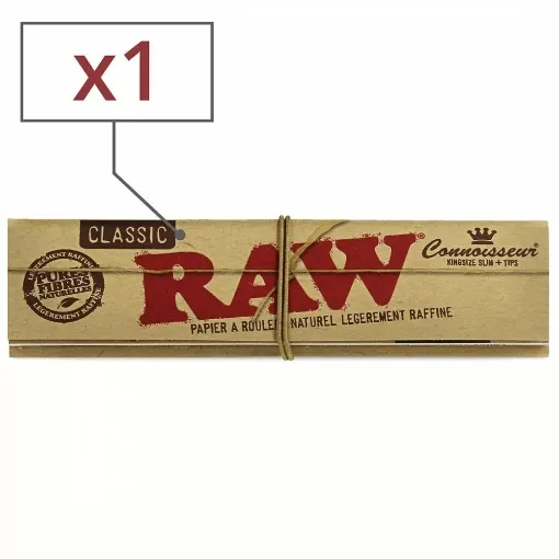 Picture of Raw slim rolling paper + tips x1 - RAW